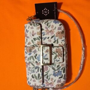 Nanette Lepore Floral Shoulder Bag Small Cream and Multicolor